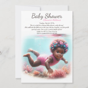 Unterwasser Träume Wasserfarben Babydusche Einladung