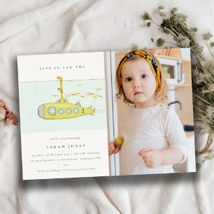 Unterwasser-U-Boot-Foto jedes Alter Geburtstag ein Dankeskarte