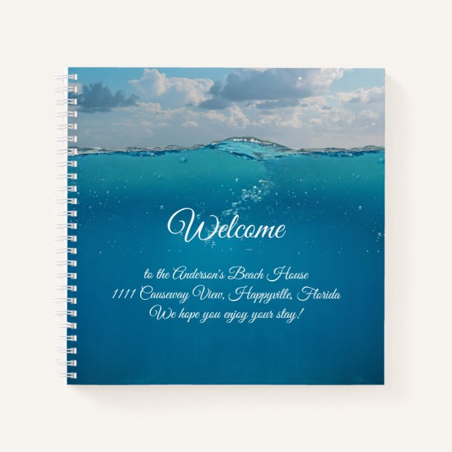 Unterwasser Welcome Beach House Miete Notizbuch (Vorderseite)