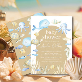 Unterwasser-Whimsy-Babydusche Einladung