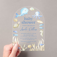 Unterwasser-Whimsy-Babydusche Einladung