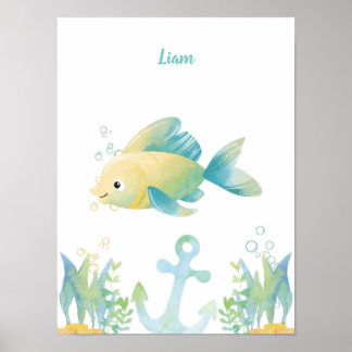Unterwasser-Whimsy-Fisch individuell einstellbar Poster