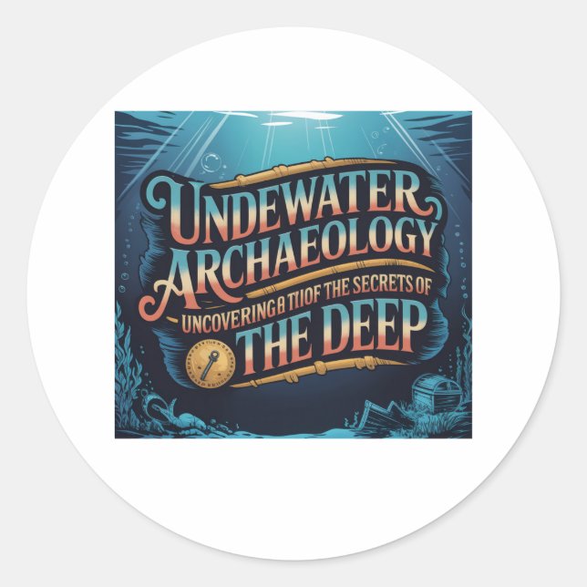 Unterwasserarchäologie Runder Aufkleber (Vorderseite)