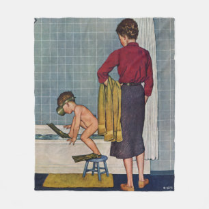 Unterwasseratemgerät in der Wanne Fleecedecke