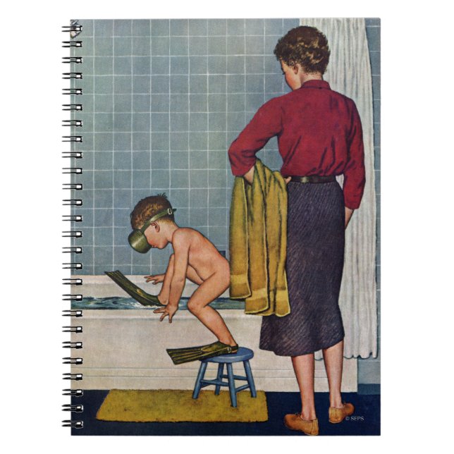 Unterwasseratemgerät in der Wanne Notizblock (Vorderseite)