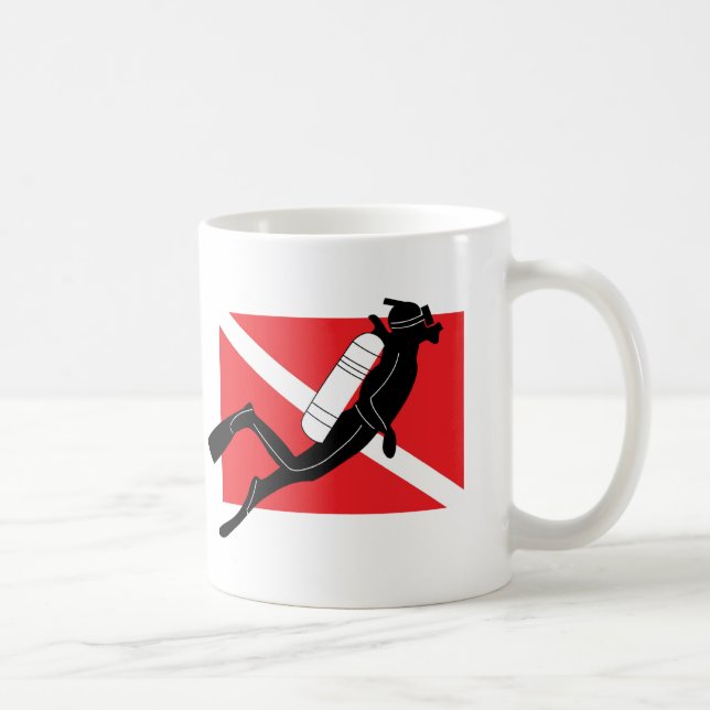 UNTERWASSERATEMGERÄT Tauchen-Flagge mit männlichem Tasse (Rechts)