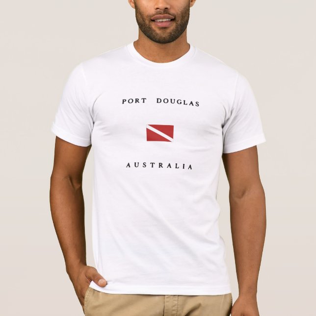 Unterwasseratemgerät-Tauchen-Flagge Port Douglas T-Shirt (Vorderseite)