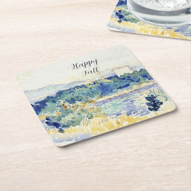 Unterwasserfarbenlandschaft mit anpassbarem Text Rechteckiger Pappuntersetzer (angewinkelt)