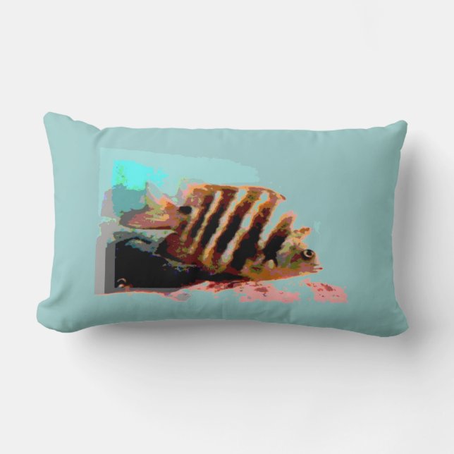 Unterwasserfisch (aquamarin) Kissen (Vorderseite)