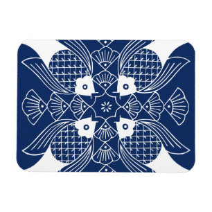 Unterwasserfisch-Entwurf mit blauem Hintergrund Magnet