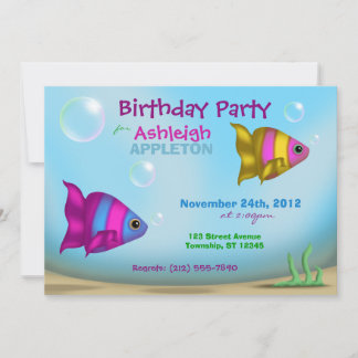 Unterwasserfisch - Kindergeburtstag Party Einladun Einladung