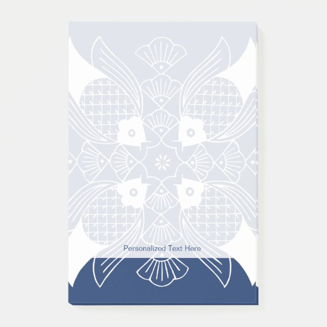 Unterwasserfischdesign mit blauem Hintergrund Post-it Klebezettel (Vorderseite)