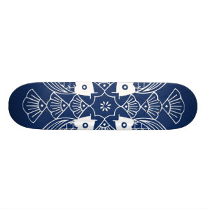 Unterwasserfischdesign mit blauem Hintergrund Skateboard