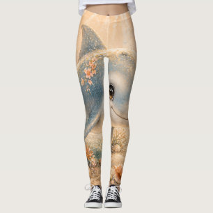 Unterwasserfreundschaft – Delfin und Seestern Leggings