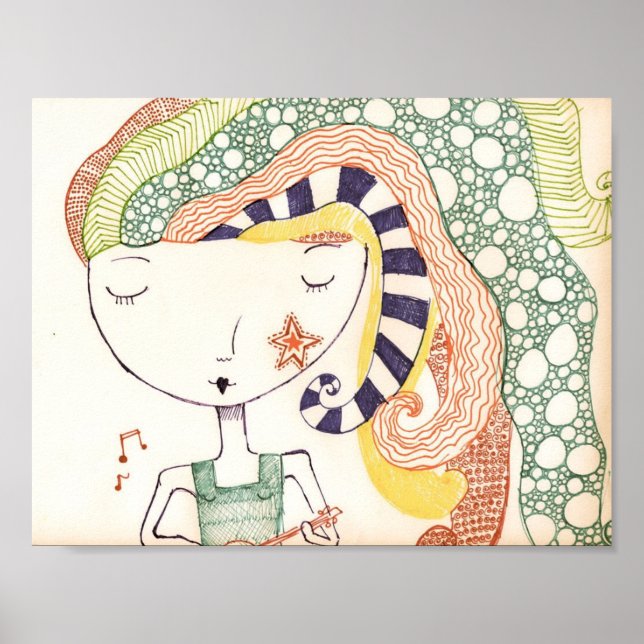 Unterwasserhippie Poster (Vorne)