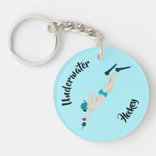 Unterwasserhockey Schlüsselanhänger