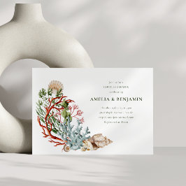 Unterwasserkorallen Muscheln Paare Dusche Einladung