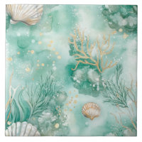 Unterwasserkorallen und Muscheln in Aquamariner Wa