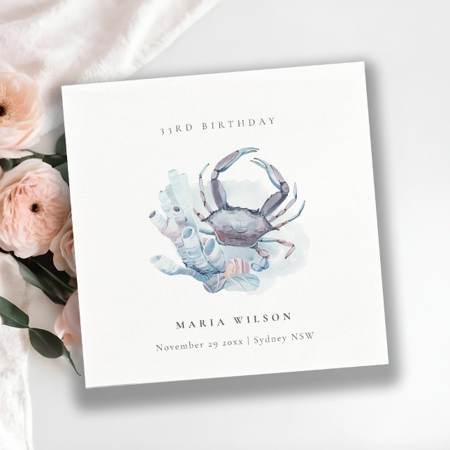 Unterwasserkrebskoralle, jedes Alter Geburtstag Serviette (Von Creator hochgeladen)