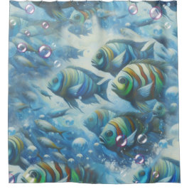 Unterwasserkunst von Fischen & Korallen in Acrylfa Duschvorhang