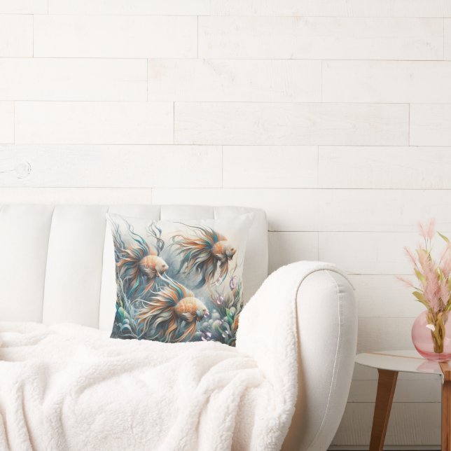 Unterwasserkunst von Fischen & Korallen in Acrylfa Kissen (Liege)