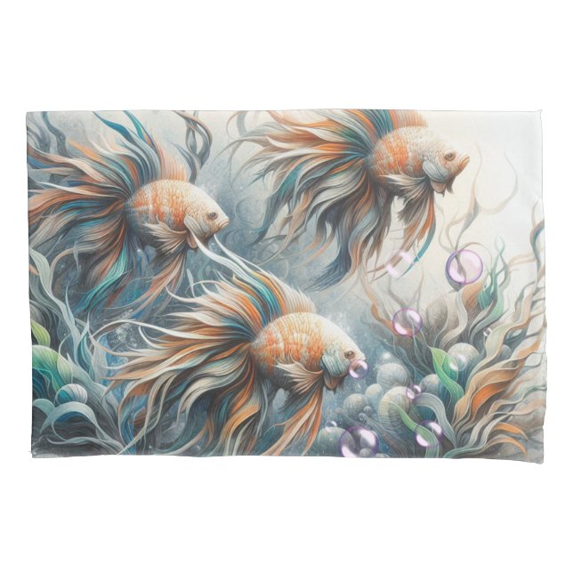 Unterwasserkunst von Fischen & Korallen in Acrylfa Kissenbezug (Vorderseite)