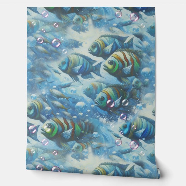 Unterwasserkunst von Fischen & Korallen in Acrylfa Tapete (Abrollen)