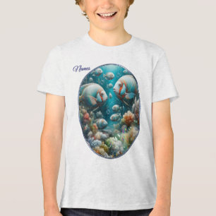 Unterwasserkunst von Fischen & Korallen in Acrylfa Tri-Blend Shirt