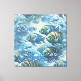 Unterwasserkunst von Fischen & Korallen in Acrylic Leinwanddruck