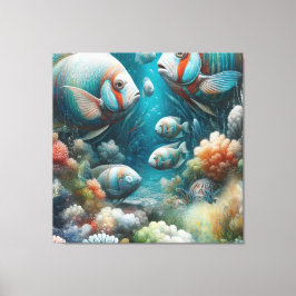 Unterwasserkunst von Fischen & Korallen in Acrylic Leinwanddruck