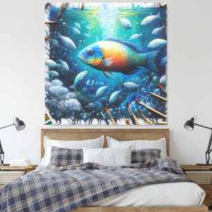 Unterwasserkunst von Fischen & Korallen in Acrylic Leinwanddruck
