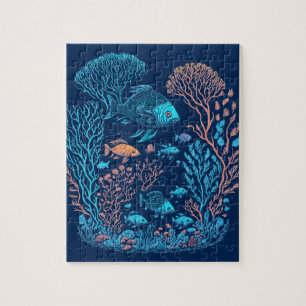Unterwasserlandschaft farbenfrohe Fische und Koral Puzzle