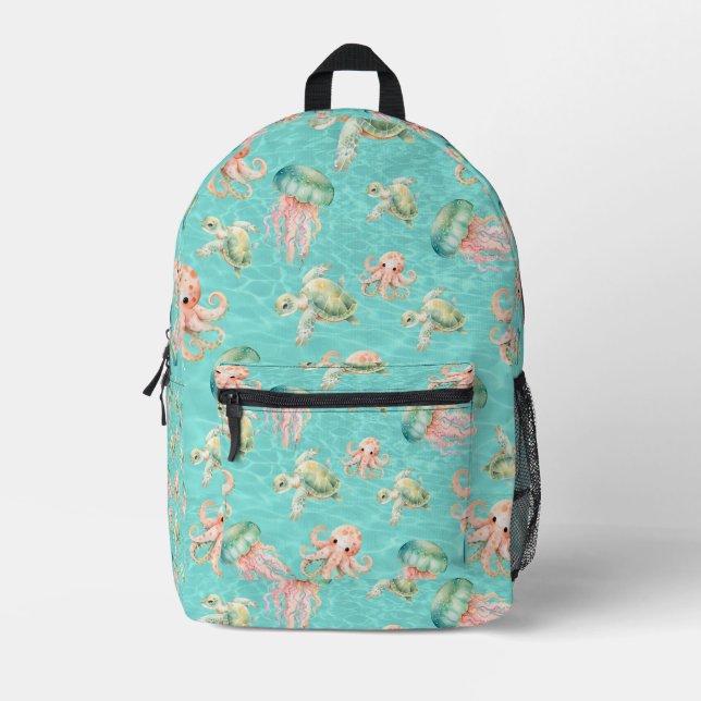 Unterwasserleben Bedruckter Rucksack (Vorderseite)