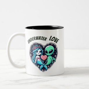 Unterwasserliebe Zweifarbige Tasse
