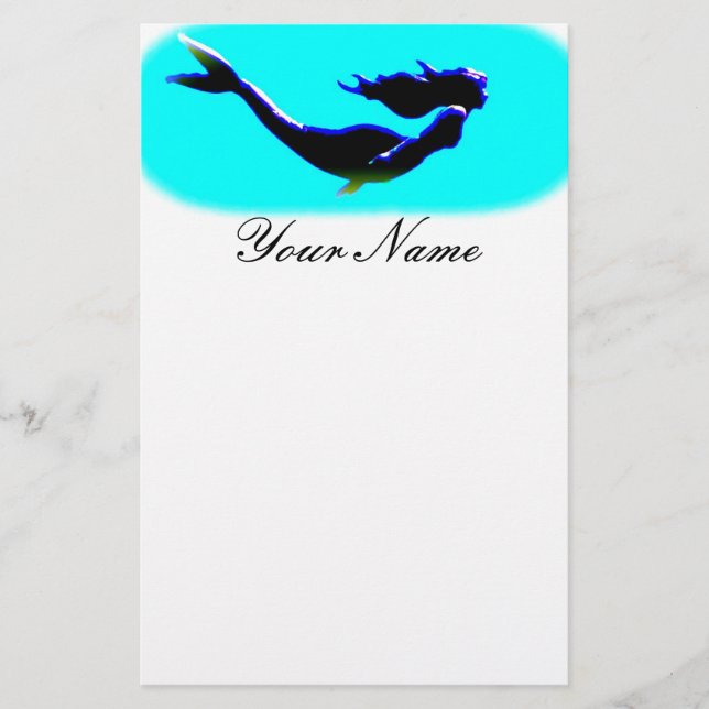 Unterwassermeerjungfrauschwimmen Briefpapier (Vorderseite)