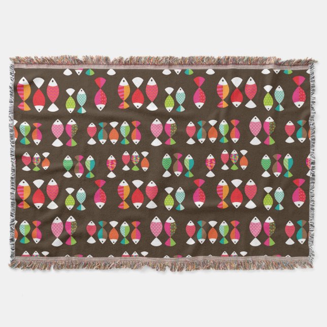 Unterwassermuster 2 der abstrakten retro Fische Decke (Vorderseite)