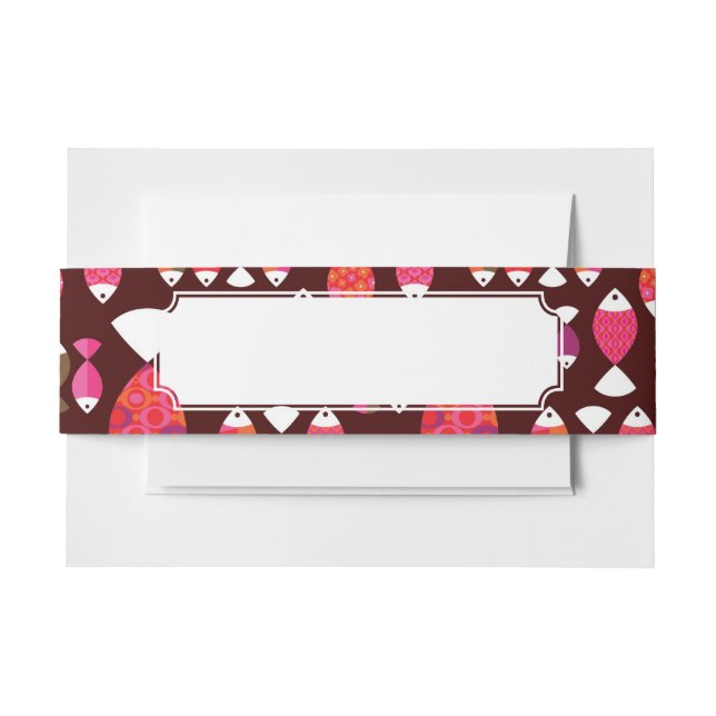 Unterwassermuster der abstrakten retro Fische Einladungsbanderole (Vorderseite Beispiel)