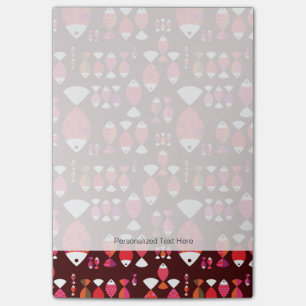 Unterwassermuster der abstrakten retro Fische Post-it Klebezettel