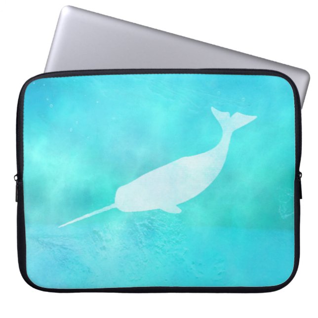 UnterwasserNarwhal Silhouette Laptopschutzhülle (Vorderseite)