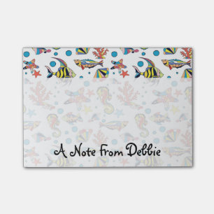 Unterwasserseeleben-Muster   addieren Ihren Namen Post-it Klebezettel