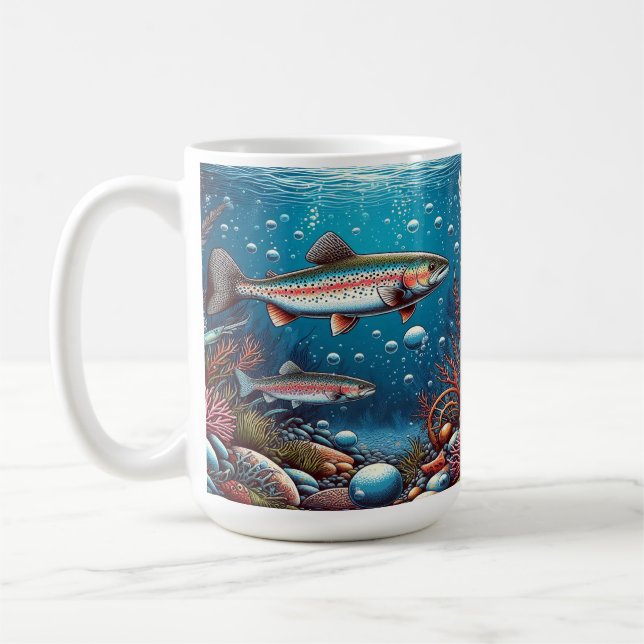 Unterwasserszene mit Forelle Kaffeetasse (Links)