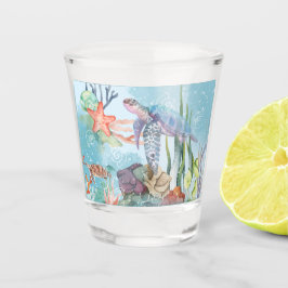 Unterwasserszene Schnapsglas