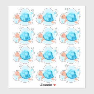 Unterwasserwelt. Meeresleben. ​ ​ Schildkröte Aufkleber