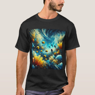 Unterwasserwelt mit gelben Korallenfischen T-Shirt