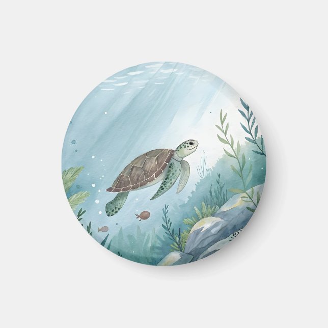 Unterwasserwelt mit Schildkröte Magnet (Vorne)