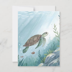 Unterwasserwelt mit Schildkröte Postkarte