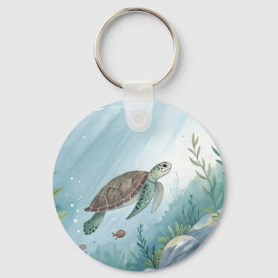 Unterwasserwelt mit Schildkröte Schlüsselanhänger