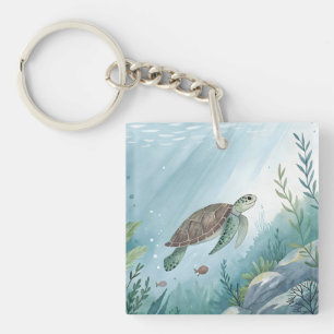 Unterwasserwelt mit Schildkröte Schlüsselanhänger