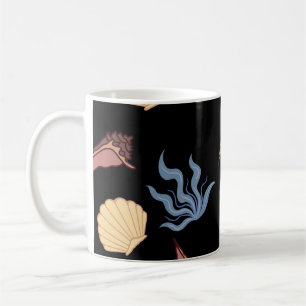 Unterwasserwelt nahtlos in Vintag. anim Kaffeetasse