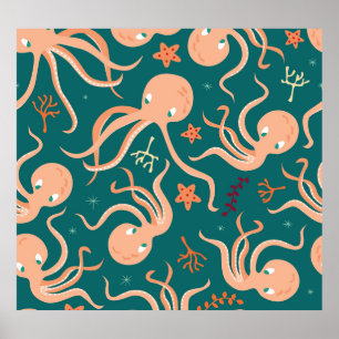 Unterwasserwunder: Octopus Starfish Dance Poster
